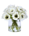 Winward Silks Permanent Botanicals Poppy In Glass In White