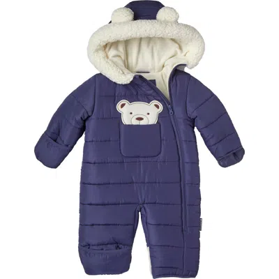 Wippette Babies'  3d Bear Applique Pram In Blue