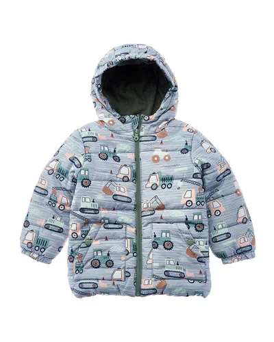 Wippette Kids' Truck Print Quilted Puffer Jacket In Blue
