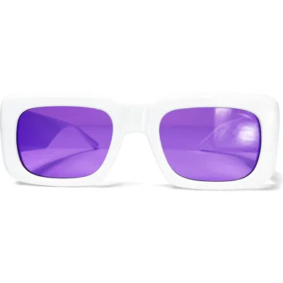 Wisdom Frame 1 52mm Square Sunglasses In White