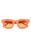 Wisdom Frame 3 43mm Round Sunglasses In Orange