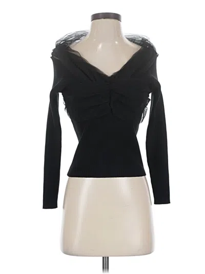 Pre-owned Wish Long Sleeve Top Black Sweetheart Neckline Tops