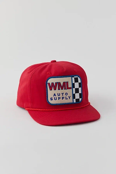 Wish Me Luck Auto Supply Baseball Hat In Red, Men's At Urban Outfitters