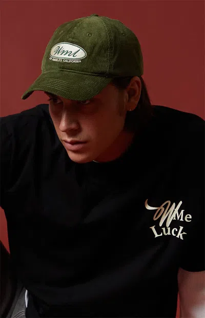 Wish Me Luck Driver Corduroy Snapback Hat In Green