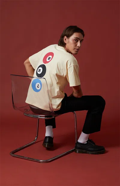 Wish Me Luck Men's Billiards League T-shirt In Cream In Neutral