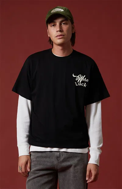 Wish Me Luck Men's Lucky Winner T-shirt In Black