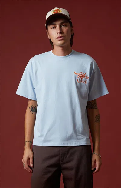 Wish Me Luck Men's Quality Goods T-shirt In Blue