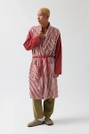 Wish Me Luck Stripe Pattern Robe In Red, Men's At Urban Outfitters In Red