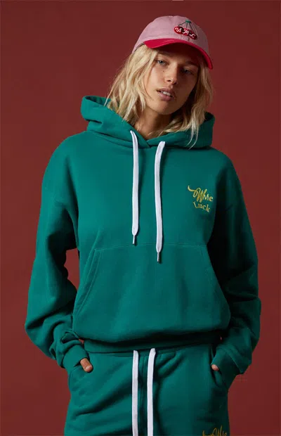 Wish Me Luck Women's Billiards League Oversized Hoodie In Green In Multi