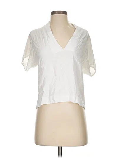 Pre-owned Wish Short Sleeve Top White V Neck Tops