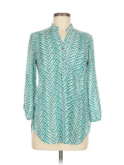 Pre-owned Wishful Park 3/4 Sleeve Blouse In Blue