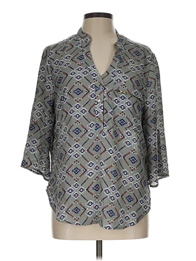 Pre-owned Wishful Park 3/4 Sleeve Blouse In Gray