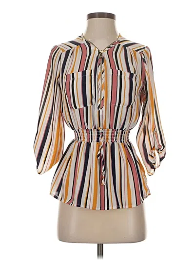 Pre-owned Wishful Park 3/4 Sleeve Blouse In Yellow
