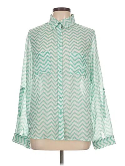 Pre-owned Wishful Park Long Sleeve Blouse In Green