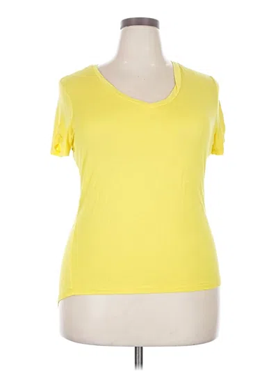 Pre-owned Wishful Park Short Sleeve Top Yellow Scoop Neck Tops