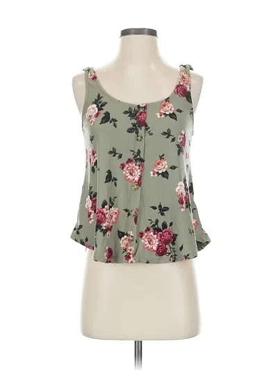 Pre-owned Wishful Park Tank Top Green Strapless Neckline Tops