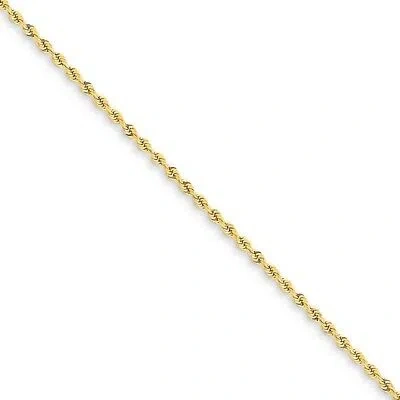 Pre-owned Wishing For Claudia 14k Yellow Gold 2mm Handmade Rope Chain Bracelet 6 Inch
