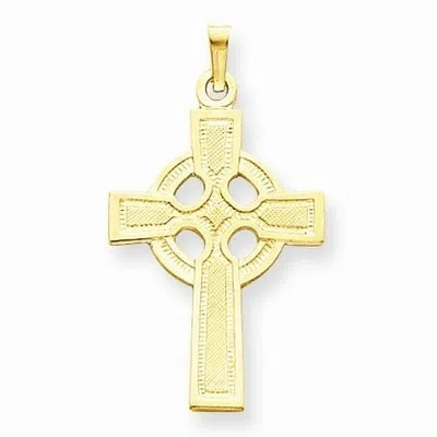 Pre-owned Wishing For Claudia 14k Yellow Gold Iona Celtic Cross Charm / Pendant (men/women) Religious - 1.5"