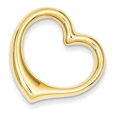 Pre-owned Wishing For Claudia 14k Yellow Gold Polished Cut-out Open Heart Chain Slide Pendant Charm 0.98 Inch