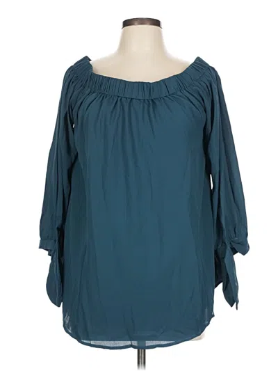 Pre-owned Wishlist 3/4 Sleeve Blouse In Teal