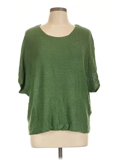 Pre-owned Wishlist 3/4 Sleeve Top Green Scoop Neck Tops