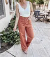 Wishlist Abbie Linen Pants With Pockets In Burl Wood In Brown