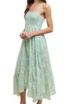 Wishlist Abstract Print Midi Dress In Sage/lemon In Multi
