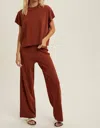 Wishlist Addison Ribbed Knit Set In Rust In Brown
