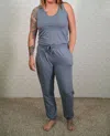 Wishlist All Time Comfort Soft Knit Jumpsuit In Slate Blue