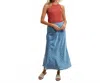 Wishlist Amory Midi Skirt In Blue In Multi