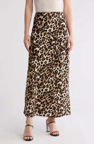 Wishlist Animal Print Maxi Skirt In Brown