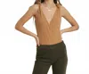 Wishlist Anna Shoulder Tie Bodysuit In Camel In Brown