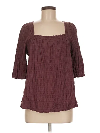 Pre-owned Wishlist Apparel 3/4 Sleeve Blouse In Burgundy