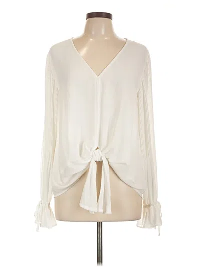 Pre-owned Wishlist Apparel Long Sleeve Blouse In White