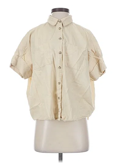 Pre-owned Wishlist Apparel Short Sleeve Button Down Shirt In White