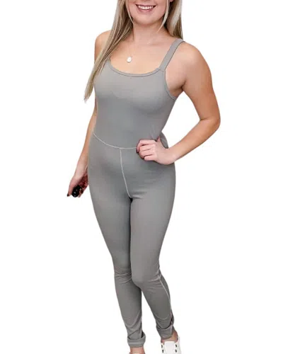 Wishlist Balanced Life Fitted Jumpsuit In Grey In White