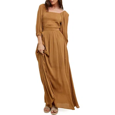 Wishlist Balloon Sleeve Cutout Maxi Dress