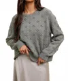 Wishlist Beatrice Long Sleeve Sweater In Lightly Heathered Grey In Gray
