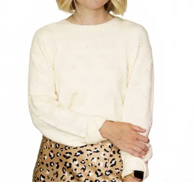 Wishlist Beatrice Long Sleeve Sweater In Oatmeal In White