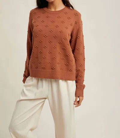 Wishlist Beatrice Long Sleeve Sweater In Tan In Brown
