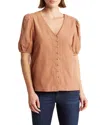 WISHLIST BLAIRE CORDUROY TOP IN CLAY