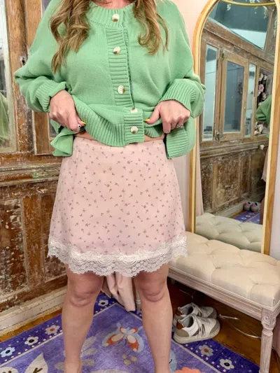 Wishlist Blushing Petals Lace Trim Skorts In Ditsy Floral Prints In Multi