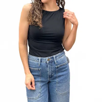 Wishlist Boat Neck Basic Tank Top In Black