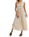 Wishlist Bow Midi Dress In Mocha In Neutral
