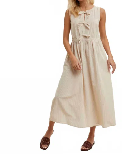 Wishlist Bow Midi Dress In Mocha In Neutral