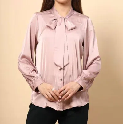 Wishlist Brooke Satin Tie Top In Purple In Pink