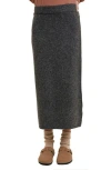 Wishlist Brushed Knit Sweater Midi Skirt In Gray