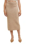 Wishlist Brushed Knit Sweater Midi Skirt In Neutral