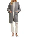 Wishlist Brushed Ribbed Cardigan In Charcoal In Pink
