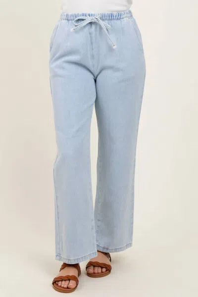 Wishlist Brynn Drawstring Denim Pants In Light Blue